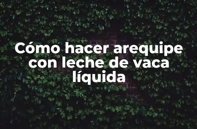 Cómo Hacer Arequipe con Leche de Vaca Líquida 2 ¿Qué es el arequipe con leche de vaca líquida?