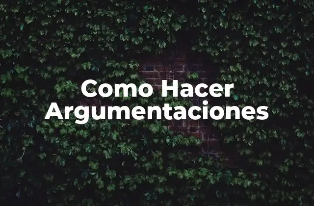 Como Hacer Argumentaciones
