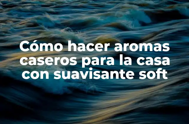 Cómo Hacer Aromas Caseros para la Casa con Suavisante Soft
