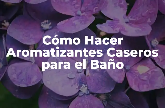 Cómo Hacer Aromatizantes Caseros para el Baño