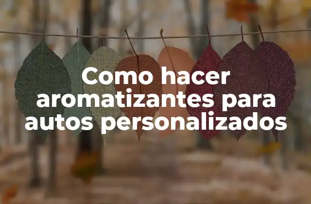 Como Hacer Aromatizantes para Autos Personalizados