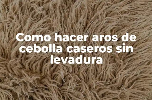 Como Hacer Aros de Cebolla Caseros sin Levadura