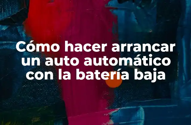 Cómo Hacer Arrancar un Auto Automático con la Batería Baja 2 Cómo hacer arrancar un auto automático con la batería baja