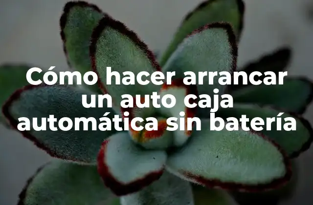 Cómo hacer arrancar un auto caja automática sin batería