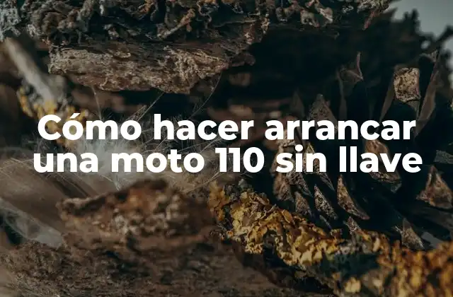 Cómo Hacer Arrancar una Moto 110 sin Llave