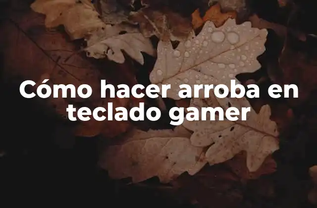 Cómo Hacer Arroba en Teclado Gamer