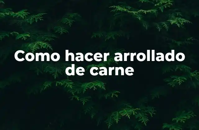 Como Hacer Arrollado de Carne