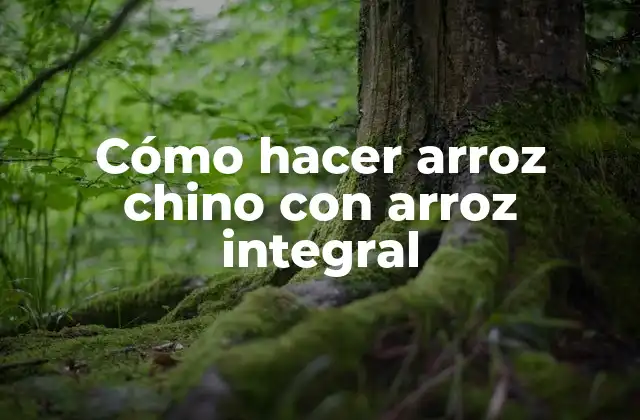 Cómo Hacer Arroz Chino con Arroz Integral