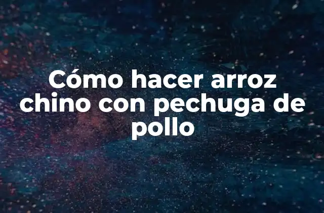 Cómo Hacer Arroz Chino con Pechuga de Pollo