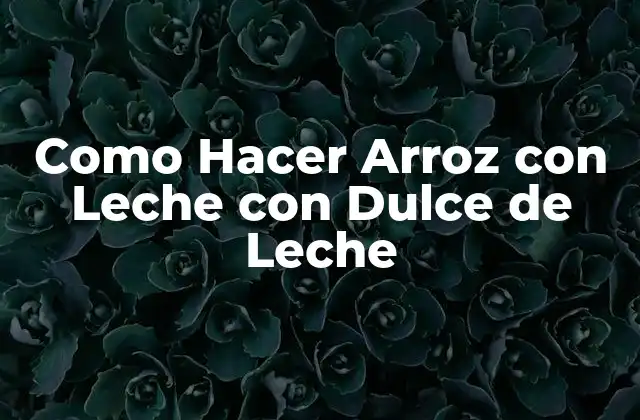 Como Hacer Arroz con Leche con Dulce de Leche