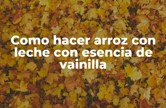 Como Hacer Arroz con Leche con Esencia de Vainilla