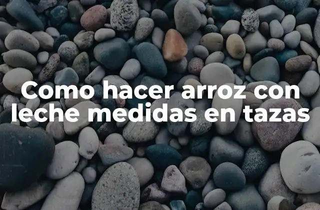 Como Hacer Arroz con Leche Medidas en Tazas