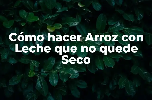 Cómo Hacer Arroz con Leche que No Quede Seco