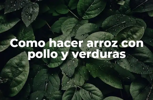 Como Hacer Arroz con Pollo y Verduras