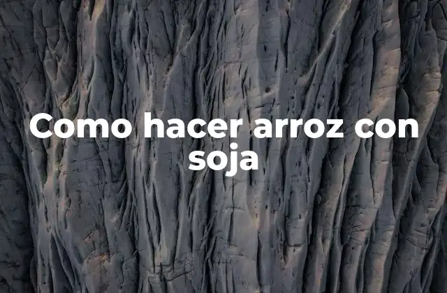 Como Hacer Arroz con Soja