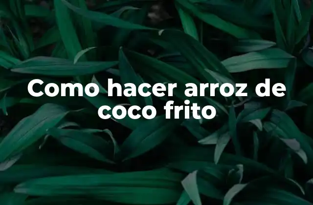 Como Hacer Arroz de Coco Frito