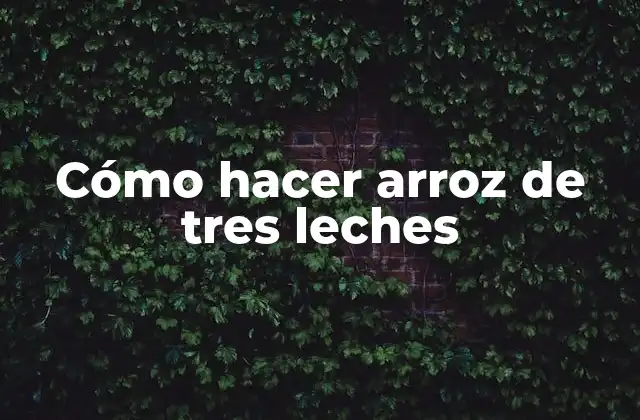 Cómo Hacer Arroz de Tres Leches