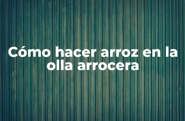 Cómo Hacer Arroz en la Olla Arrocera