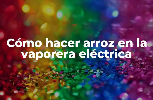 Cómo Hacer Arroz en la Vaporera Eléctrica