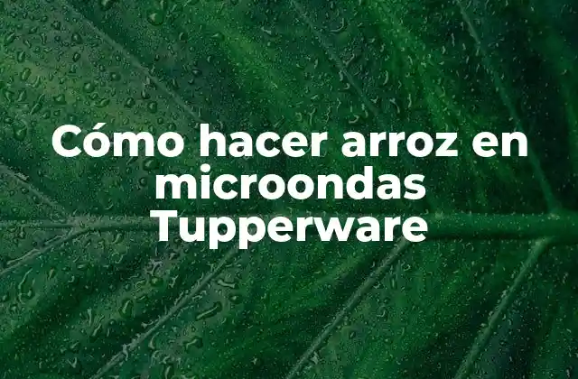 Cómo Hacer Arroz en Microondas Tupperware 2 Cómo hacer arroz en microondas Tupperware