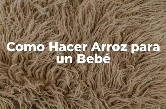 Como Hacer Arroz para un Bebé