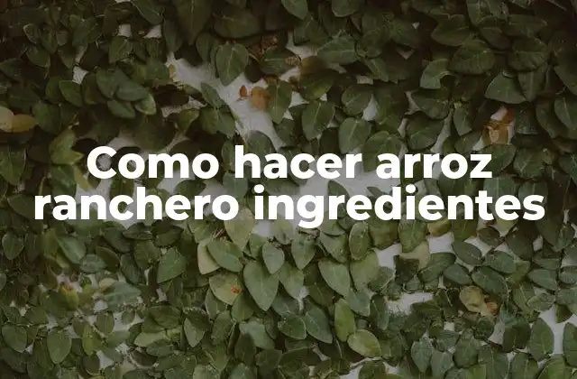 Como Hacer Arroz Ranchero Ingredientes
