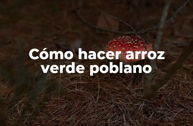 Cómo Hacer Arroz Verde Poblano