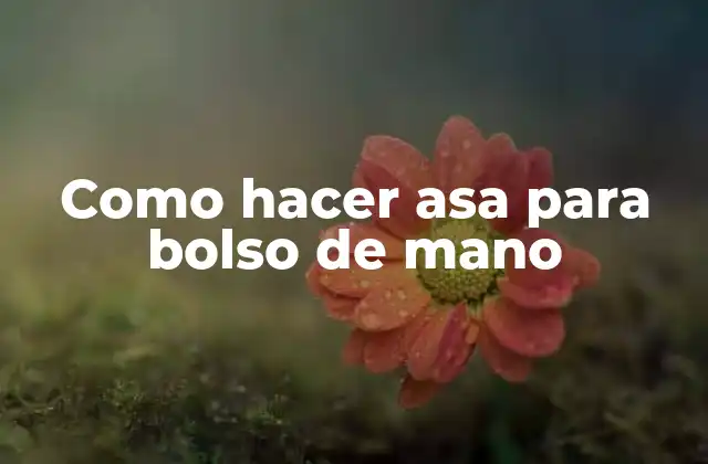 Como Hacer Asa para Bolso de Mano