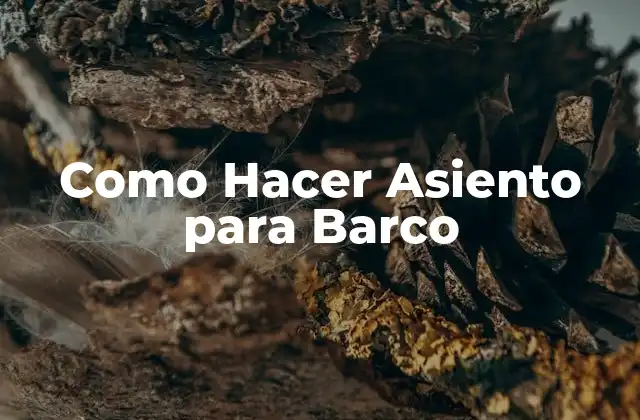 Como Hacer Asiento para Barco 2 Como Hacer Asiento para Barco