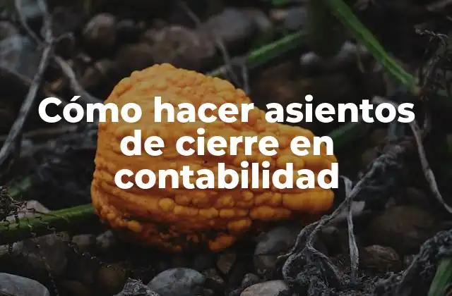 Cómo Hacer Asientos de Cierre en Contabilidad