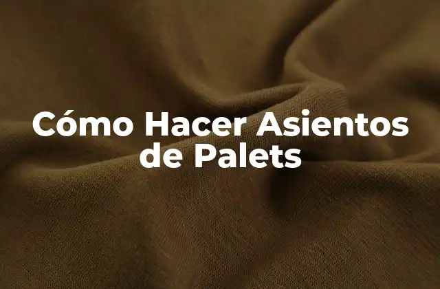 Cómo Hacer Asientos de Palets
