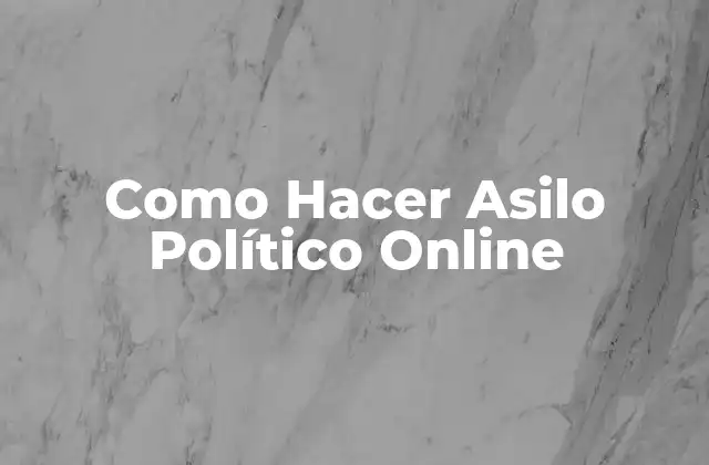 Como Hacer Asilo Político Online
