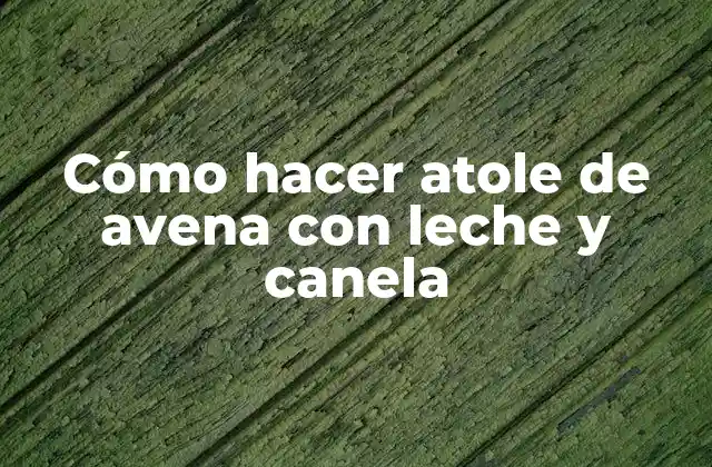 Cómo Hacer Atole de Avena con Leche y Canela