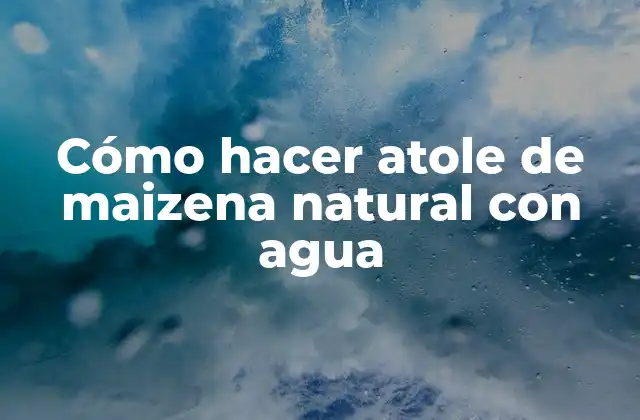 Cómo Hacer Atole de Maizena Natural con Agua