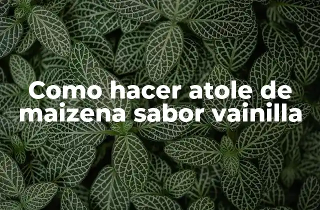 Como Hacer Atole de Maizena Sabor Vainilla