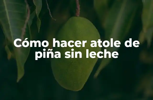 Cómo Hacer Atole de Piña sin Leche