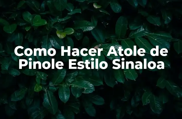 Como Hacer Atole de Pinole Estilo Sinaloa