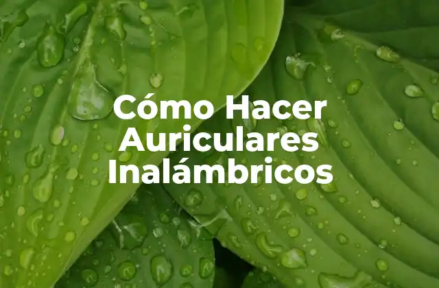 Cómo Hacer Auriculares Inalámbricos