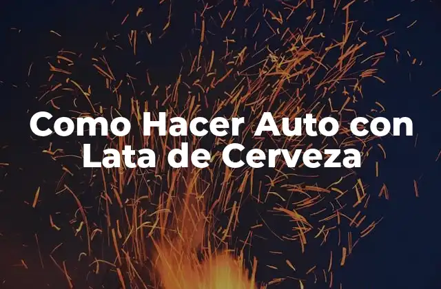 Como Hacer Auto con Lata de Cerveza