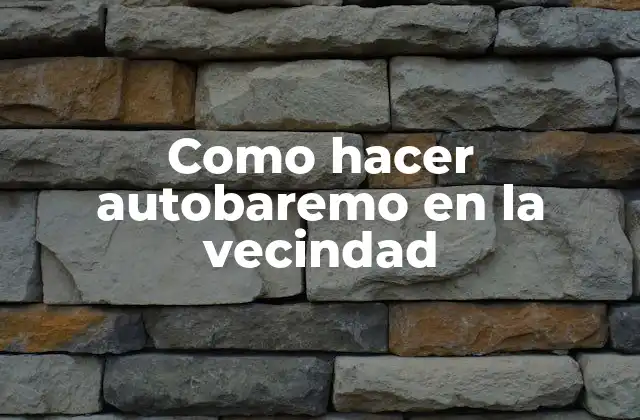 Como Hacer Autobaremo en la Vecindad