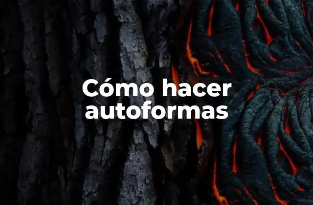 Cómo Hacer Autoformas
