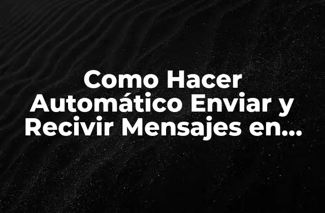 Como Hacer Automático Enviar y Recivir Mensajes en Outlook