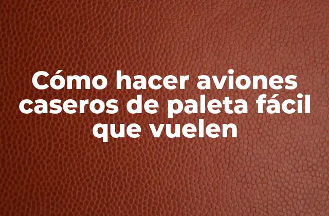 Cómo Hacer Aviones Caseros de Paleta Fácil que Vuelen