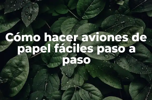 Cómo Hacer Aviones de Papel Fáciles Paso a Paso