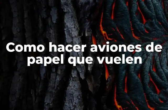Como Hacer Aviones de Papel que Vuelen