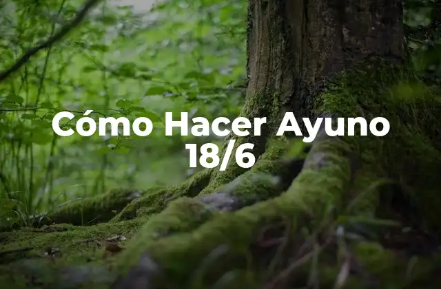 Cómo Hacer Ayuno 18/6