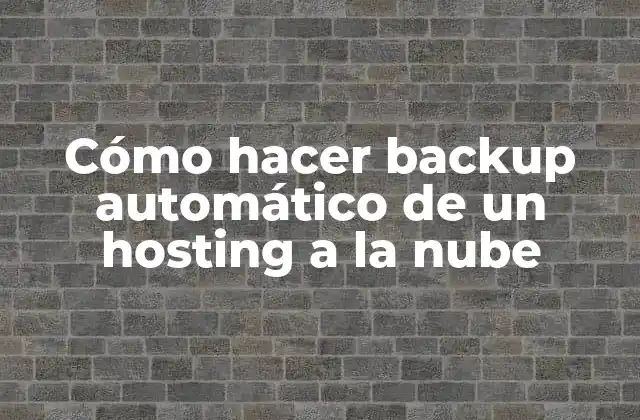 Cómo Hacer Backup Automático de un Hosting a la Nube