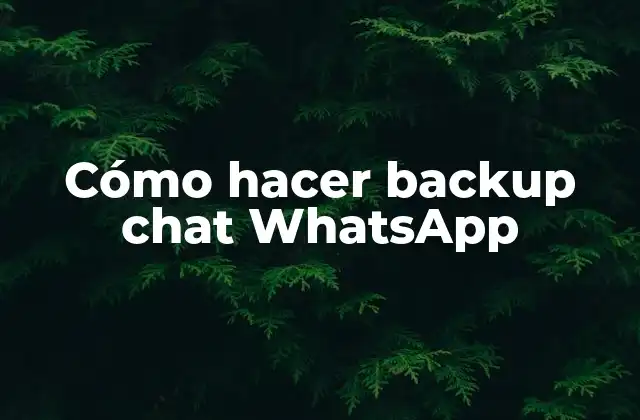 Cómo Hacer Backup Chat Whatsapp