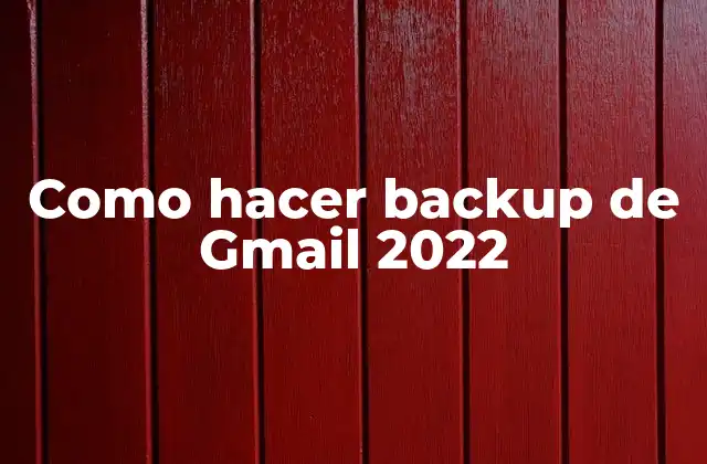 Como Hacer Backup de Gmail 2022