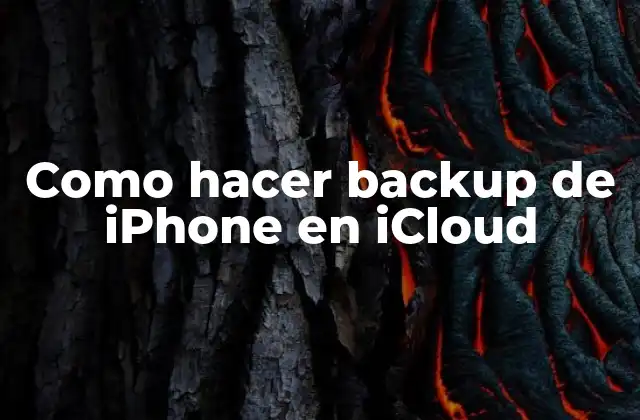 Como Hacer Backup de Iphone en Icloud